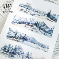 JIANWU 30mm*200cm To The Mountains and  Sea Series Vintage Landscaping Collage Material PET Tape Creative DIY Journal Stationery 2