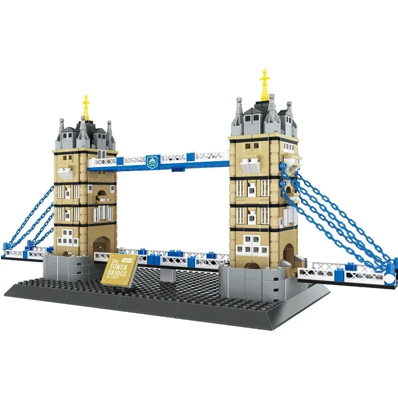 Creative Construction World Famous Modern Building Brick Architecture Model England London Tower Bridge Toys Collection for kid - 4