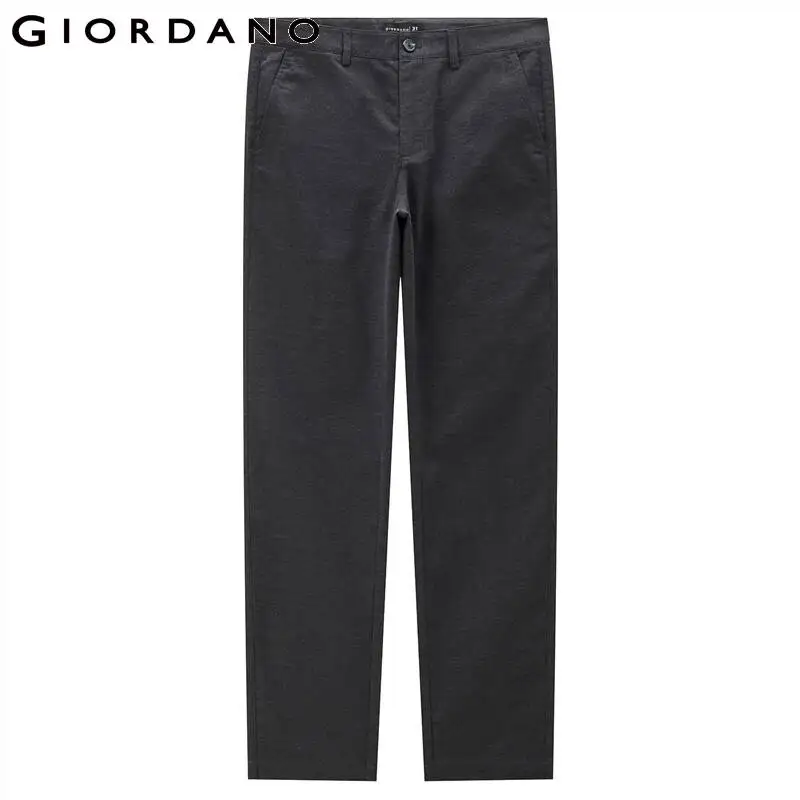 

GIORDANO Men Pants Mid Rise Regular Basic Pants Multi-Pocket Solid Color Smooth Simple Business Fashion Casual Pants 01113074