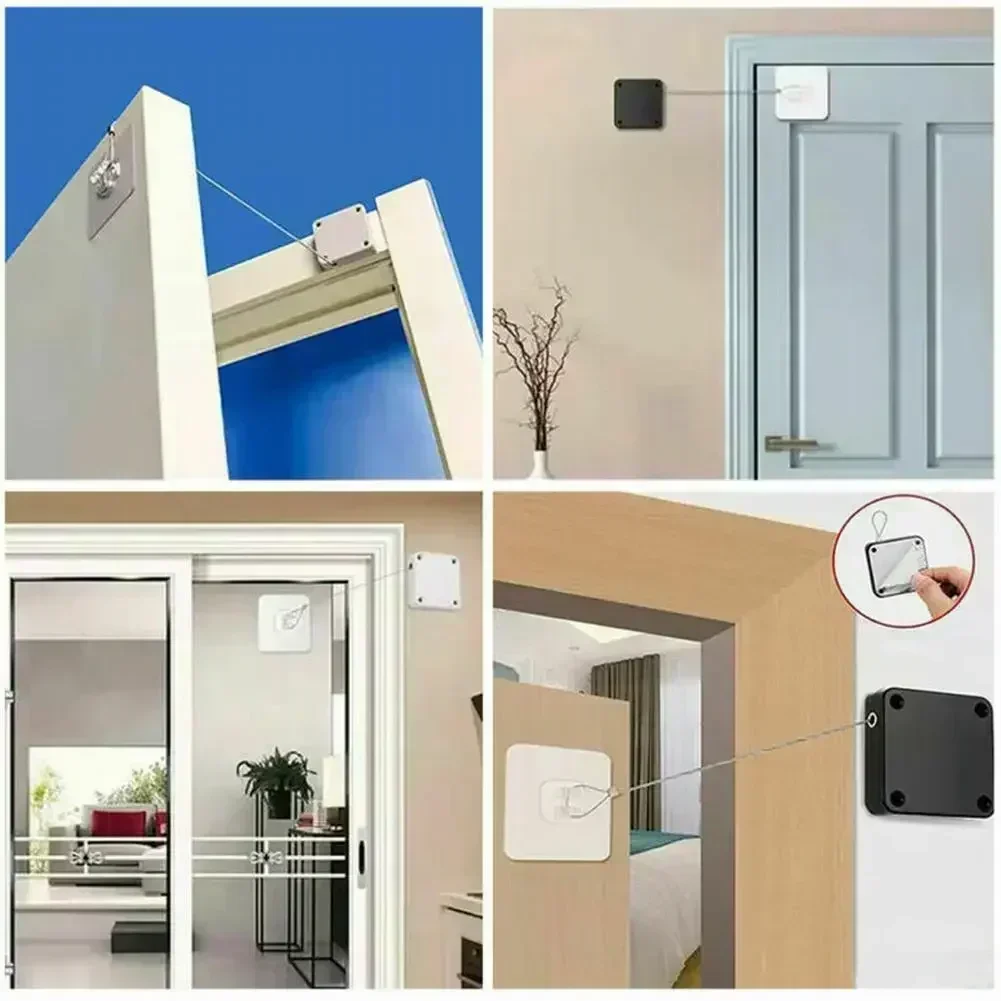 1XAutomatic Door Closer Punch-free Automatic Sensor Door Closer Automatically Close 800G Tension Suit For All Type