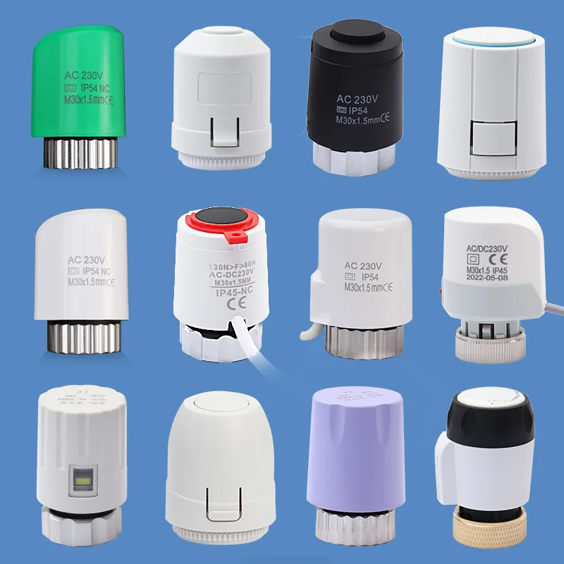 230V NO NC Electric Thermal Actuator Valve Head for Thermostat Manifold