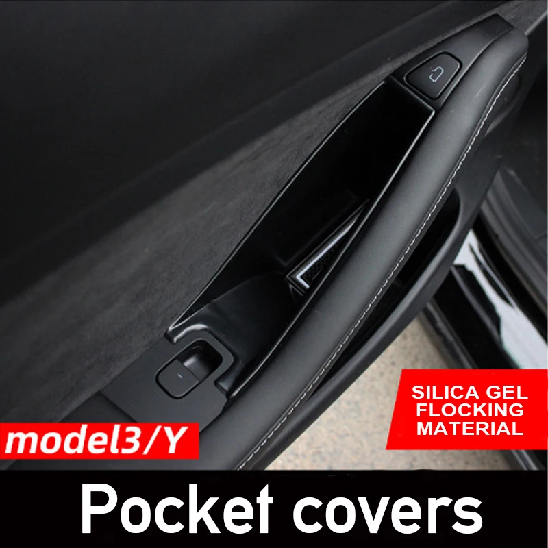 For Tesla Model Y Door Trash Can Rear Press Type Trash Can Interior Accessories Storage Box ABS Modification Accessories