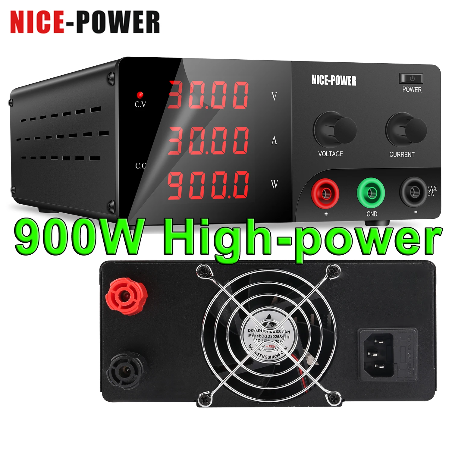 Nice-Power 0-900W Alimentatore Da Laboratorio Variabile Ad Alta Potenza Dc Regolabile Da Banco Di Alimentazione Regolatore Di Tensione A Bassa Ondulaz