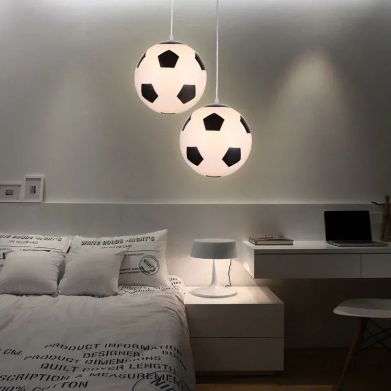 Children Bedroom Chandelier Modern Simple Walkway Creative Personality Football Glass Lamps Boys Girls Room Decorative Lights 6