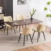 Upholstered Faux Leather Dining Chairs Set of 2 Modern Wing Back Kitchen Side Chairs Comfortable Heavy-Duty Metal Frame 4