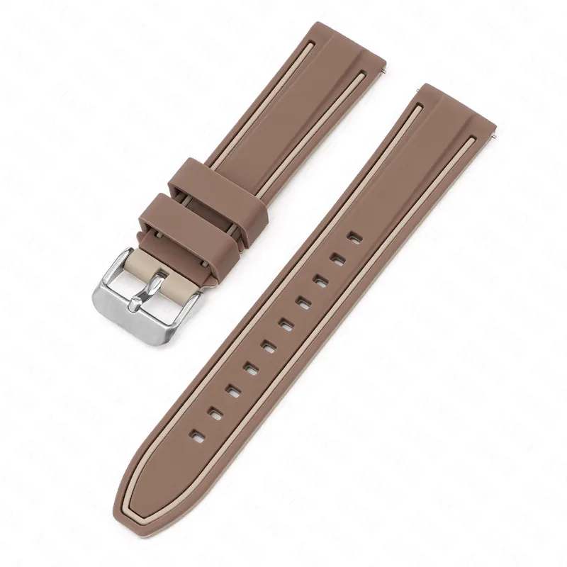 Enhanced Title: Dual-Color Quick Release Waterproof Silicone Watch Strap