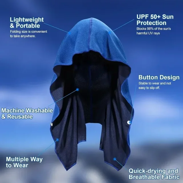 1PC Cooling Hoodie Towel Cooling Towel Quick Drying Absorbent Towels Sports Fitness Camping Cycling Suitable for Hot Weather 6