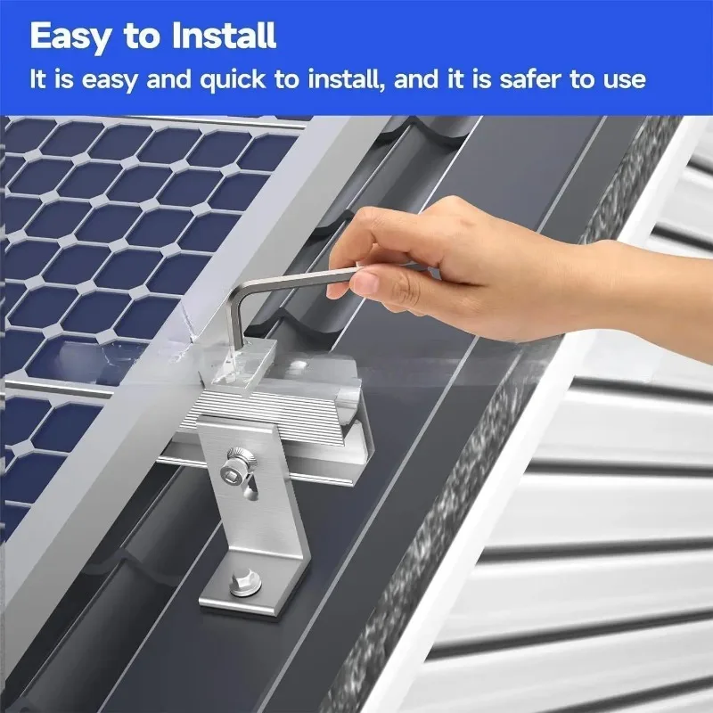 

10Pcs/set 10cm Solar Panel Fixing Rail Solar Panels Support Aluminum Alloy Bracket for Flat Roof Metal Roof Solar Panel Module