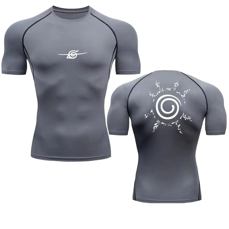 Herren Kompressions-Shirts Anime Sport Schnelltrocknende Fitness-T-Shirts Sommer Herbst Männer-Oberteile – Detail 8