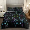 Cute Cat Duvet Cover Set Boys Girls Adults Animal Printed Bedding Set Pet Theme Comforter Cover Pet Quilt Covers with Pillowcase 1