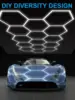 Car Detailing LED Hexagon Light Garage high brightness 6500K Daylight White inkable Plug-in Ceiling Light for Garage Workshop 3