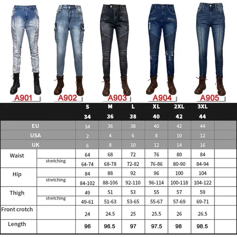 보호용 오토바이 청바지 여성용 블루 모토 청바지 내마모성 라이딩 팬츠 모토크로스 바지 4계절용