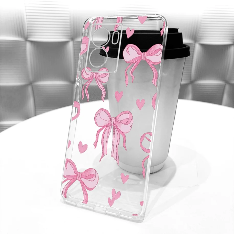 Stylish Flower Butterfly Soft Clear Silicone Phone Case Cover