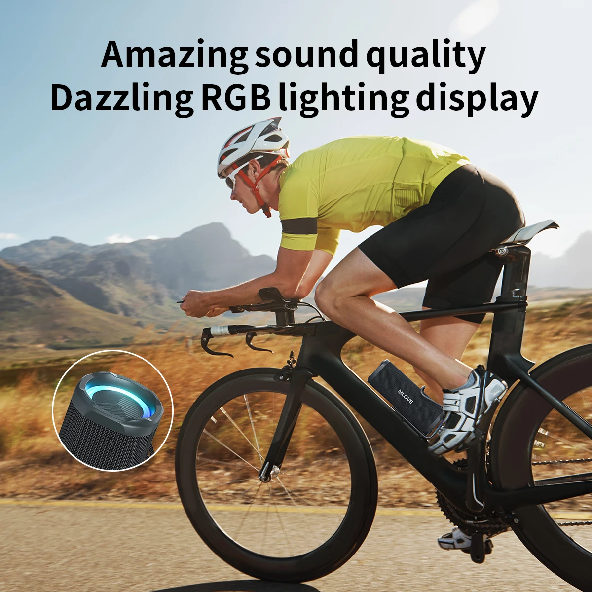 MLOVE P2 Portable Bluetooth 5.3 Dual Speakers RGB Lights IPX7 Waterproof TWS Connectivity Speaker bluetooth speaker portable speaker