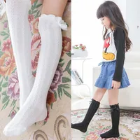 Baby Girls Knee High Socks Long Kids Soft Cotton Ruffle Lace Socks  Children School Uniform Socks Mid-calf Socks Leg Warmers 1