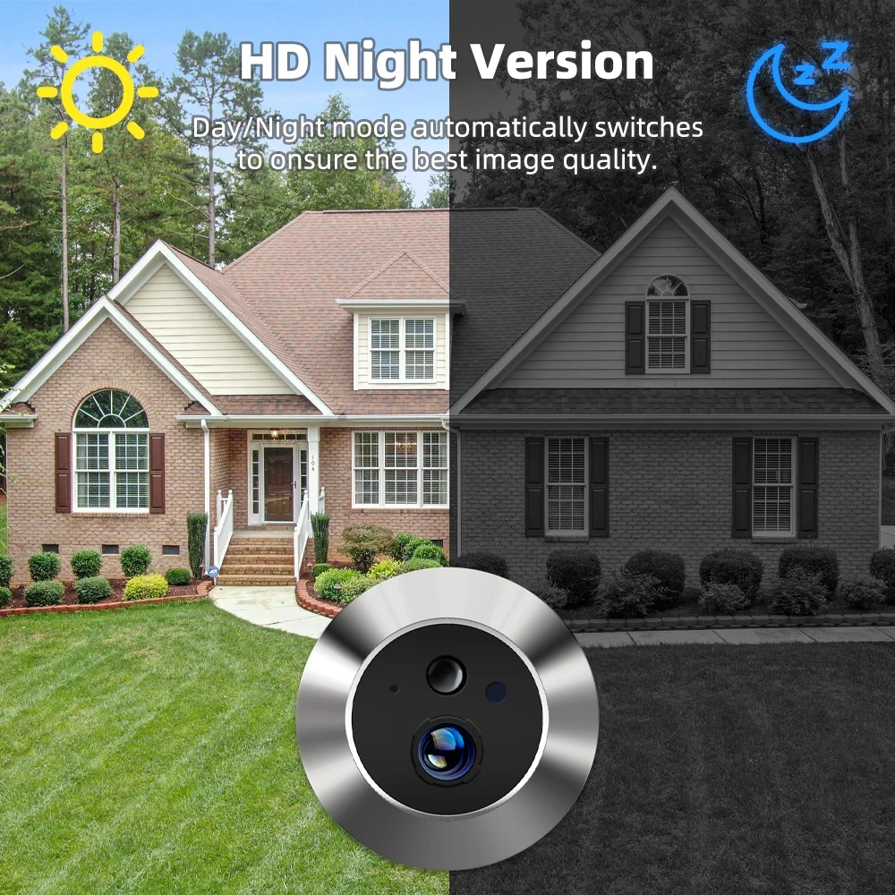 Smart Tuya Video Doorbell Camera Door and Screen Automatic Sensing 1080P  Wireless Doorbell 2.4G WIFI Digital Magic Eye for Door