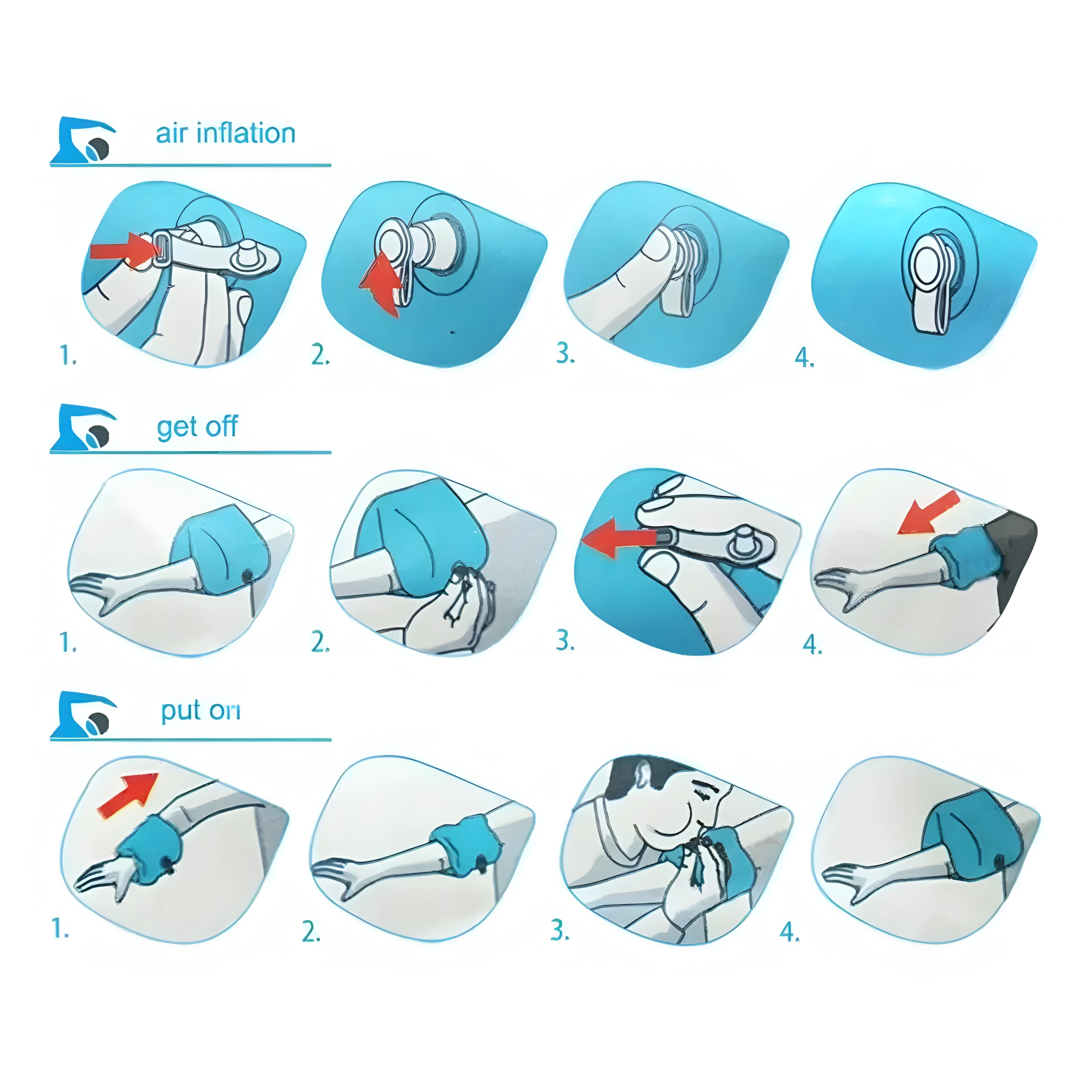 Arm Float Rings Inflatable Sleeves PVC Arm Floaties Inflatable Swim Arm Bands Floater Sleeves Swimming Rings for Adults and Kids 2