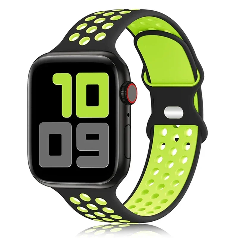 Sport Strap For Apple Watch Bands 44mm 45mm Ultra 2 49mm 40mm 41 42mm 45 44mm Silicone Bracelet IWatch Series 10 9 8 SE 7 Band