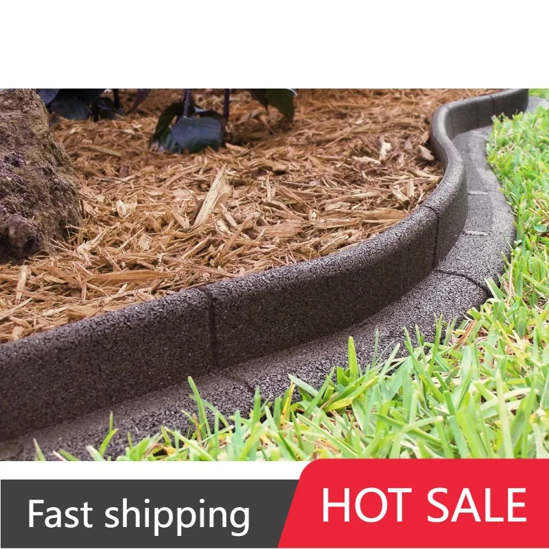 

3" x 48" Brown Rubber No Dig Landscape Garden Border Edging (Pack 6)