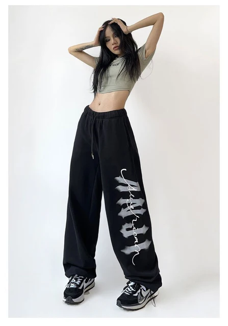 Hip Hop Casual Baggy Pants Women Red Joggers Sweatpants Female Trousers  Korean Style High Waist Pants Y2k Harajuku Streetwear - Pants & Capris -  AliExpress