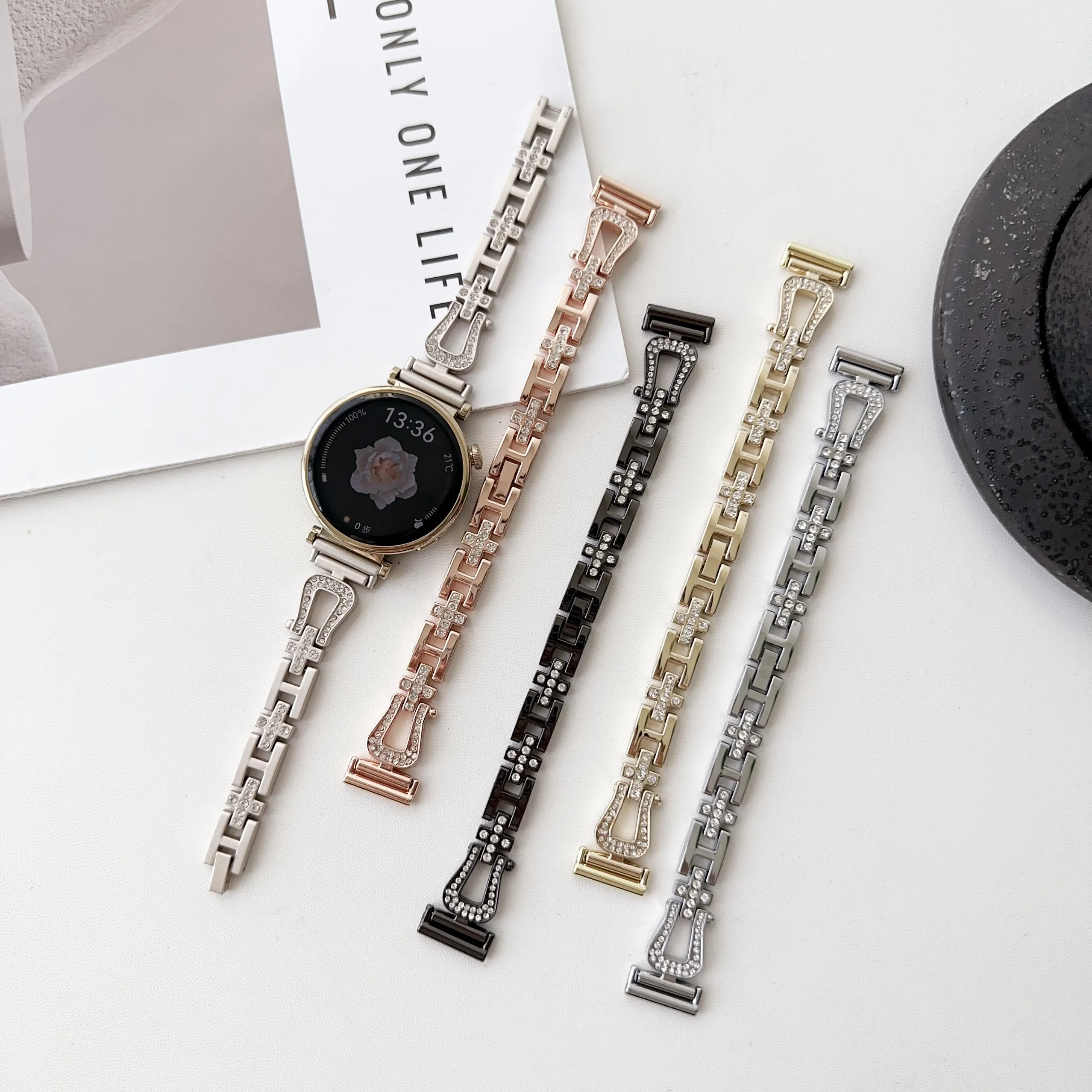 

watch Band Feder Buckle with diamonds For Huawei GT4 46mm watch Band GT4 Replacement Watchband Accessories