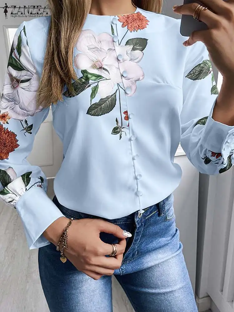 feminina primavera ferias camisa casual boemio flor blusas festa topos chemise 02