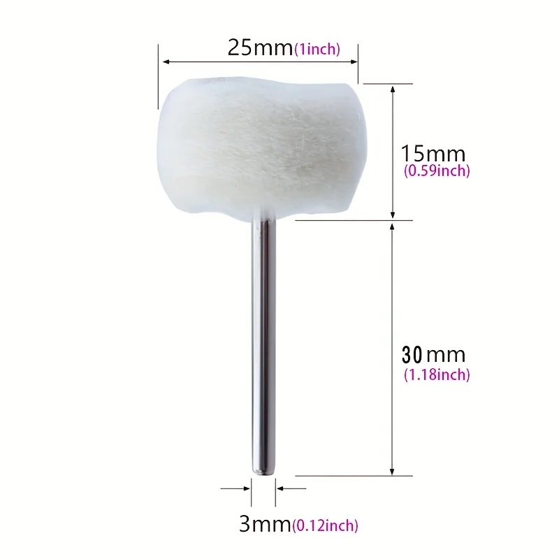 Buffer with 3mm Shank for Metal Jewelry and Crafts Rotary Accessories
