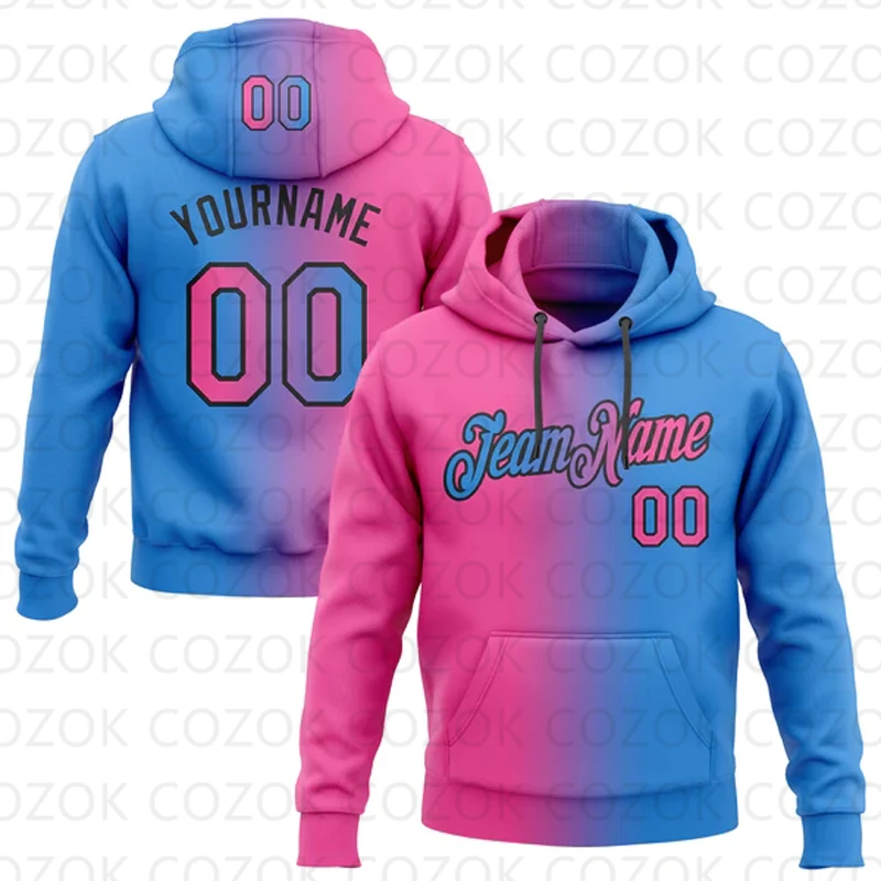 Customized Hoodie Blue Green Splicing Jersey 3D Printed  Unisex Pullovers Hoodie Casual Sweatshirts