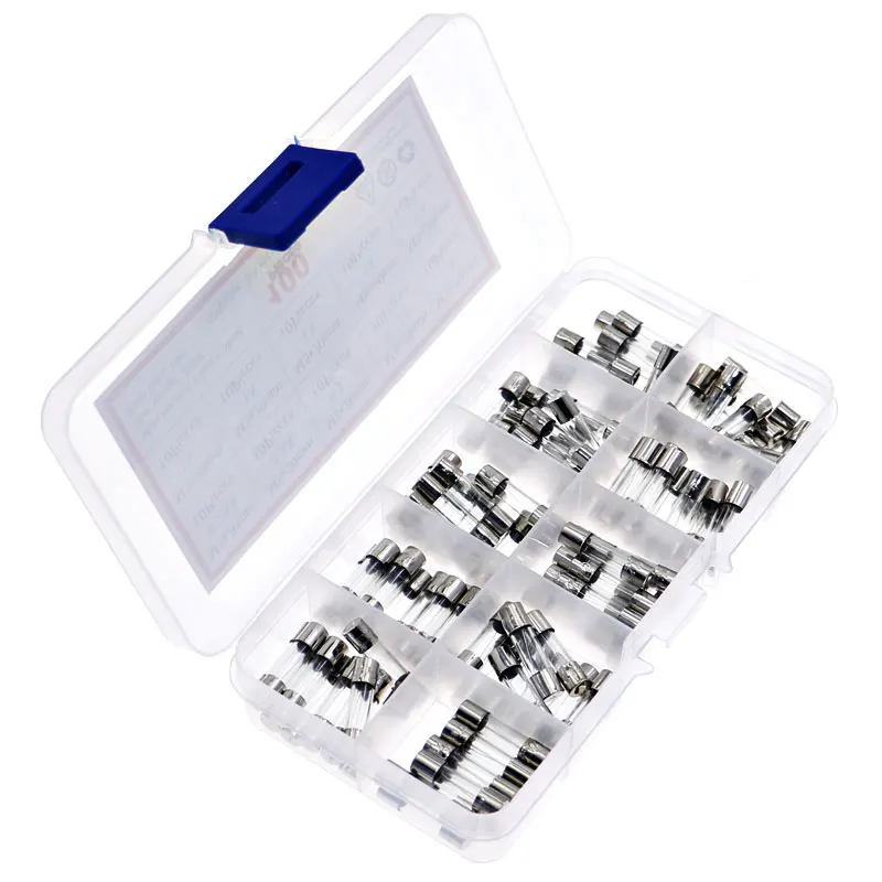 5x20mm 0.25A-6A 퀵 블로우 유리관 퓨즈, 패스트 블로우 모듬 혼합 팩 키트 0.2A,0.3A,0.5A,0.75A,1A,2A,3A,4A,5A,6A, 100 개