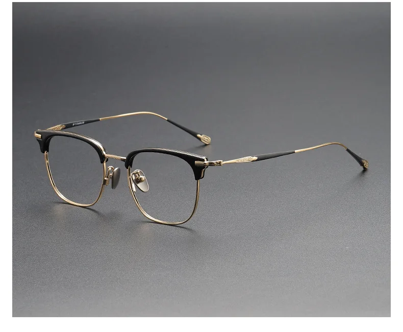 KLARES japanisches handgefertigtes Design-Brillengestell, klassische Titanacetat-Brille für Herren und Damen, Retro-Rezept, optische Brillen – Detail 11
