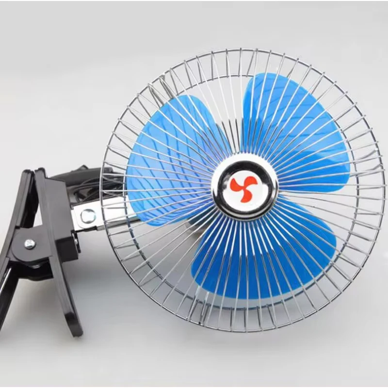 Car Fan Accessories Low Noise Air Cooling Fan Portable Vehicle Mini Electric 6 Inch 12V 25W Car Oscillating Fan Car Auto