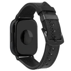 Premium Leather Loop Watch Strap - Stylish Replacement Wristband Bracelet, 20mm/22mm Accessory for 22mm watch band (20 black black wire)