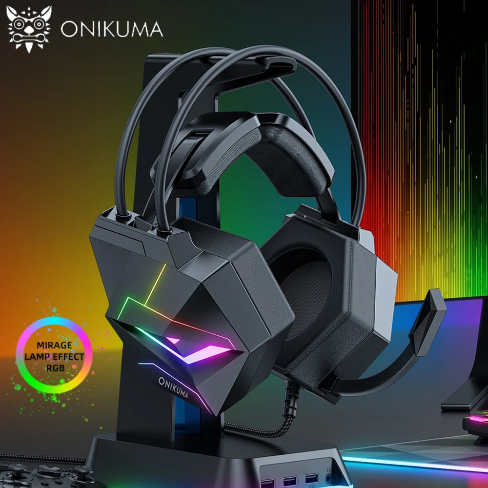 ONIKUMAX20GamingHeadsetWithMicDynamicRGBOverEarHeadphones71