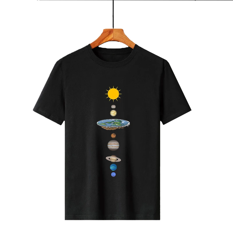 

2023 Cosmic Solar System Planets Print Man T-shirt Oversize Loose Clothing Regular Sleeve T-shirts Male Fashion Casual Tee Shirt