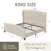 King Size Bed Frame Velvet Upholstered Platform Beds with Wingback Headboard & Footbaord, Deep Button Tufted King Bed Frame 2