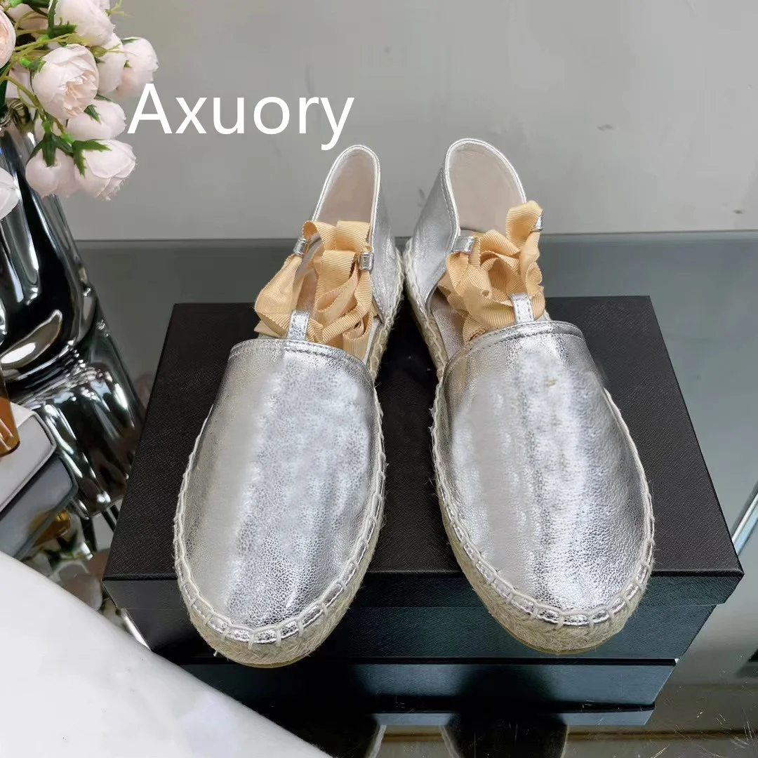 2023 New Women's flat bottomed fisherman's shoes Solid Color Genuine Leather Cowhide embroidery Solid Color High Quality