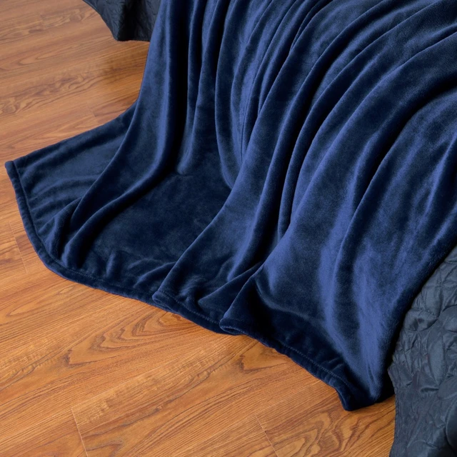 Couverture Plaid en Fausse Fourrure pour Lit, Couvre-Lit Doux et Chaud, Couvre-Lit Fin, Couvre-Canapé, Smile Glutnel, Monochromatique, Bleu, Rose, 230101 Places 4