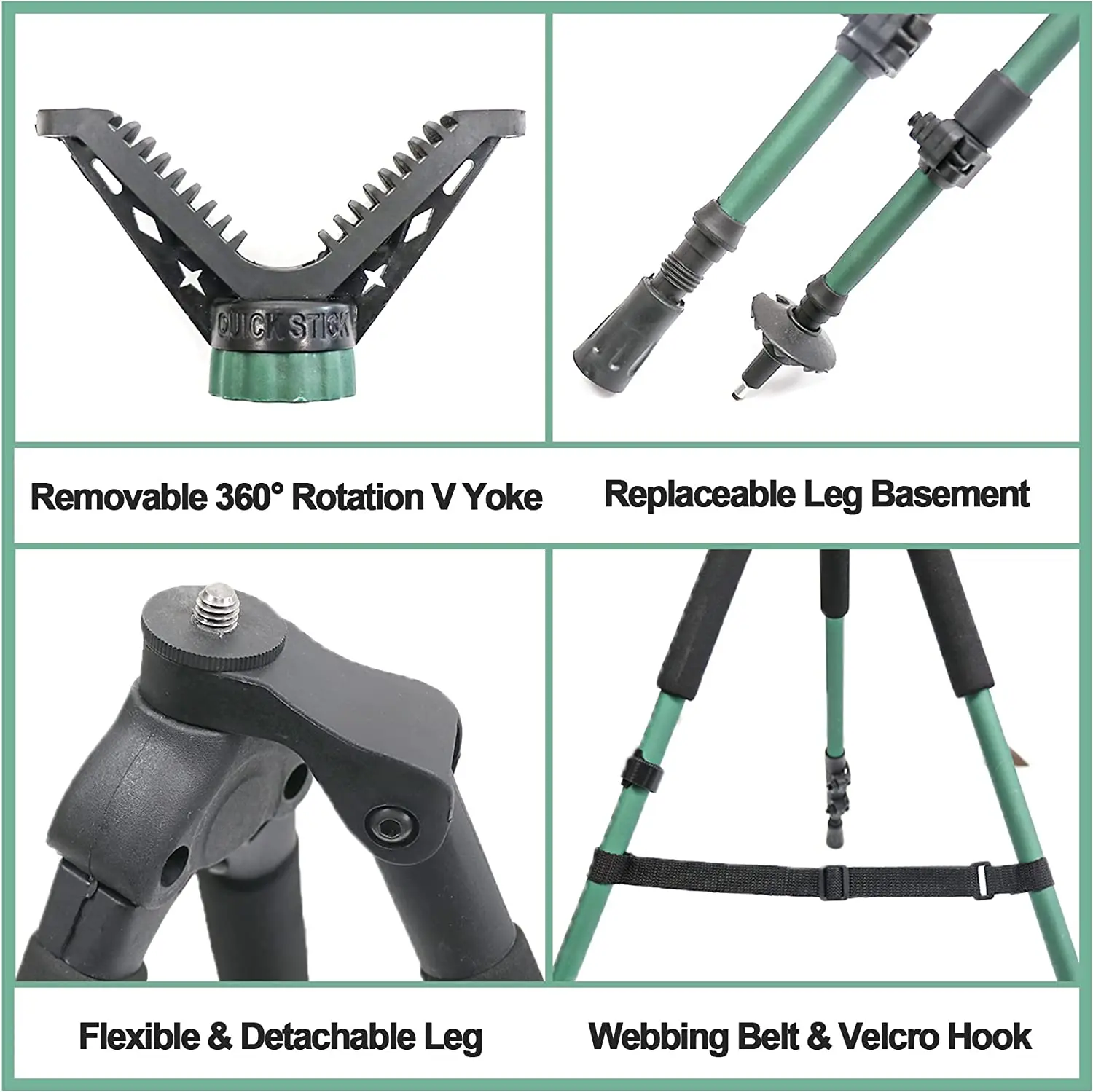 Trípode Aluminio Caza Trípode De Caza HUNTPAL - Soporte Ajustable Para  Rifle, Ligero Y Estable Trípode 3 En 1, image size:1500x1499