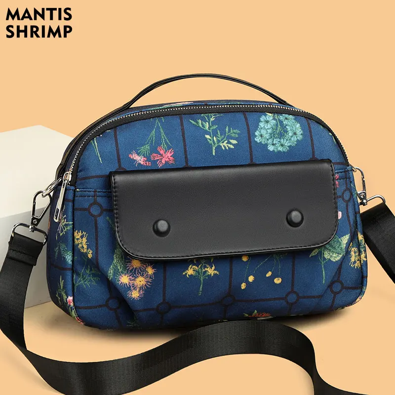 

Женская нейлоновая сумка через плечо с цветочным принтом, повседневный классический мессенджер на плечо, модная женская сумка