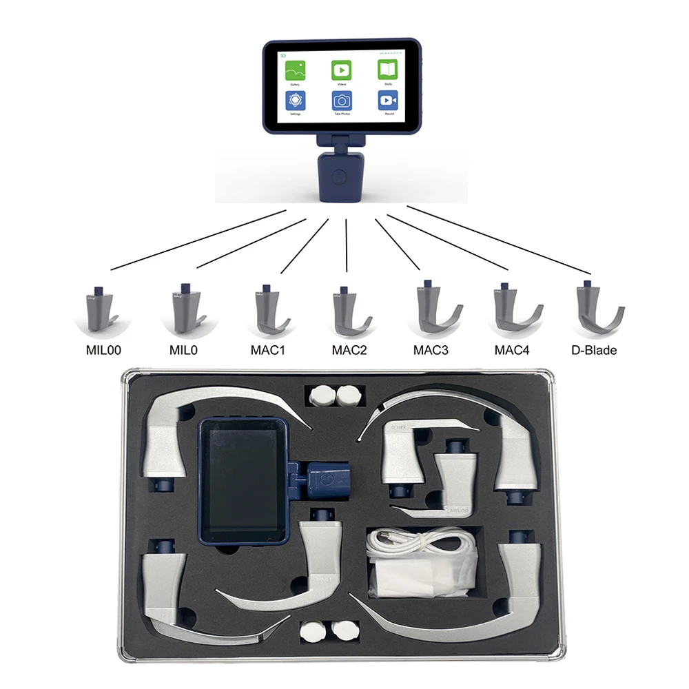 Veterinary Video Laryngoscope Reusable Digital Laryngoscop with Reusable Stainle