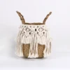 Cestas De Mimbre Decorativas Rattan Basket Bohemian Tassel Wicker Basket Garden with Macrame Tassel Home Organizer Panier Osier 2
