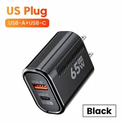 Caricatore Super Veloce Dual-Port GaN da 65W con Quick Charge 3.0