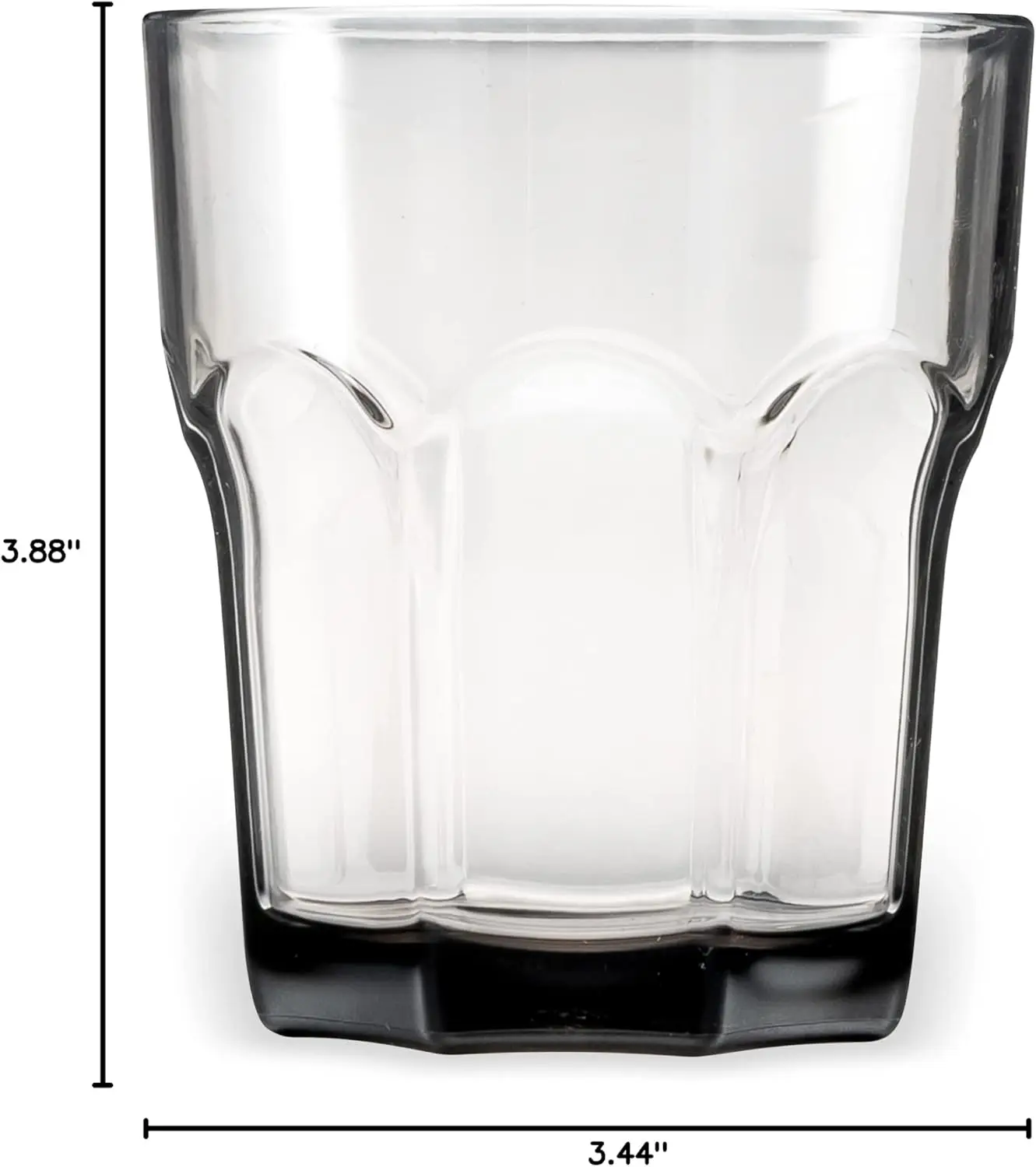 Clear Tumbler Short Glass for Restaurants, Catering, Kitchens, Plastic, 12.3 Ounces, Smoke