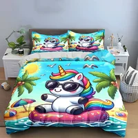 Ensemble gonflable licorne pour l'été, plusieurs tailles pour enfants et adultes, ensemble de literie exquis 3 pièces, cadeau 5