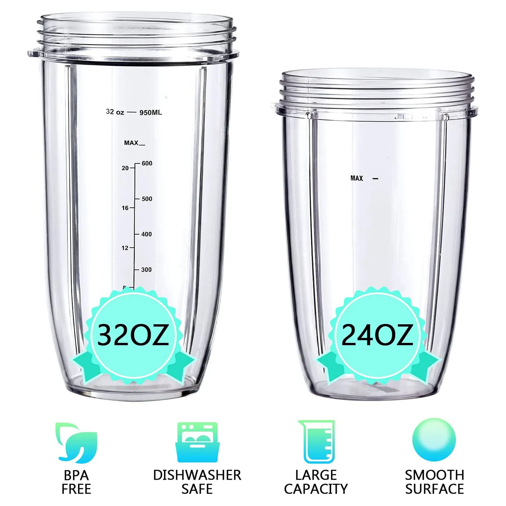 Food Blender Commercial Blender Blender Replacement Parts For NutriBullet Blenders 600W/900W/PRO-Extractor Blade & 32Oz Huge Cups & 24Oz Huge Cups