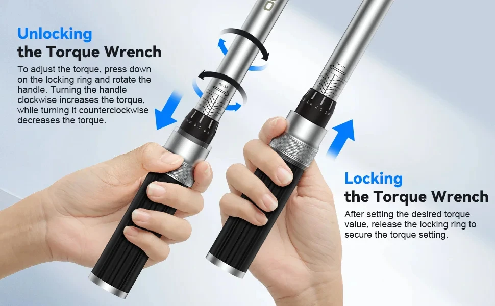 High-precision Torque Wrench Set 1/4" 2-24N.m 3/8" 5-60N.m 1/2" 20-220N.m Preset