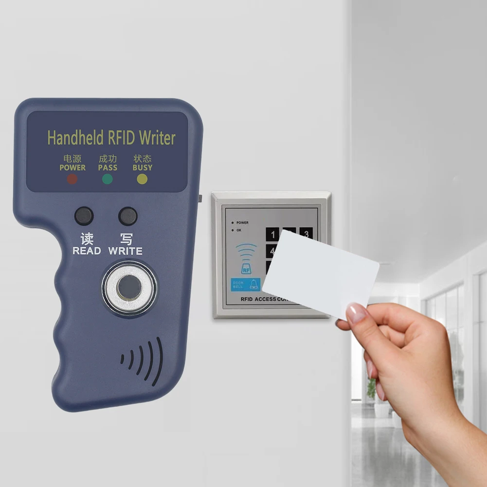 RW1990 125kHz TM Copier Handheld RFID Duplicator Reader for T5577 EM4305 CET5200 TM Chip Cards Handheld Keys Tag Card Copier