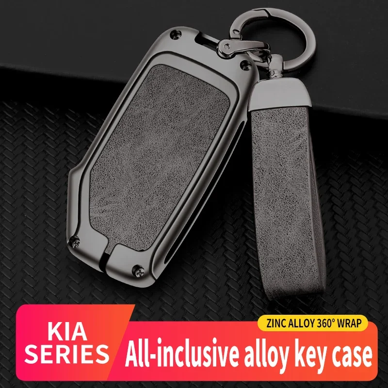 

Zinc Alloy Leather Car Key Case Cover For Kia Sportage Ceed Sorento Cerato Forte KX3 K5 2017-2020 Auto Parts Protection Shell