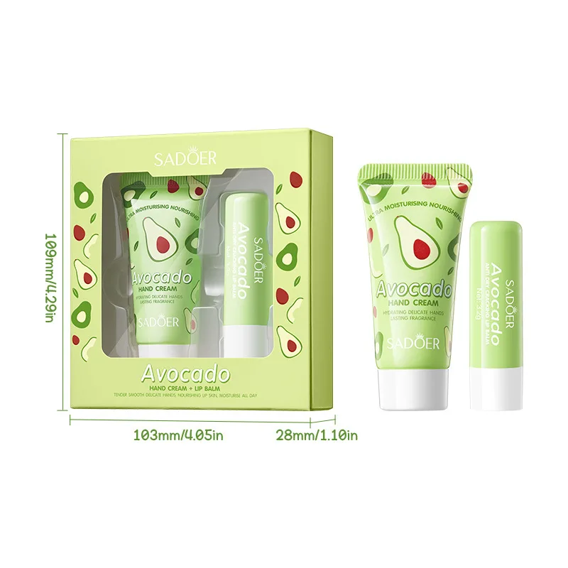 Avocado Hand Cream and Lip Balm Set – Deeply Nourishing, Locks in Moisture