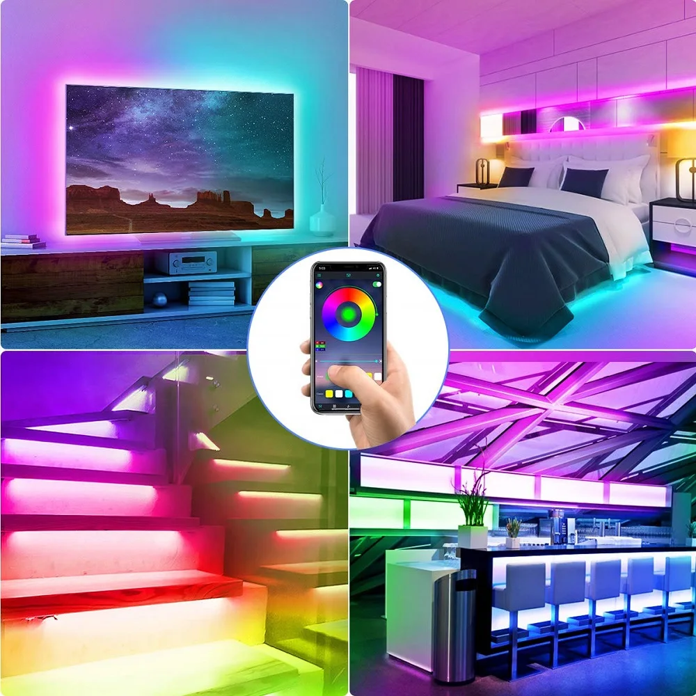 DC5V LED světel Bluetooth ovládání SMD3535 pokoj dekorace TV ploše obrazovka podsvícení USB hudba synch barva drobné ložnice dekorace